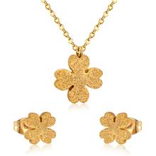 LUXUKISSKIDS de oro de acero inoxidable de Color juegos de joyas para mujer collar pendientes Dubai boda joyería conjunto de joyas 2024 - compra barato