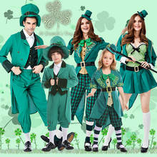 Umorden Fantasia Family St. Patricks Day Costume Ireland Irish Leprechaun Elf Cosplay for Adult Kids Child Halloween Fancy Dress 2024 - buy cheap