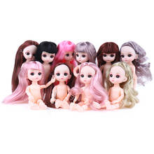 16 см милые куклы мини 13 подвижные Соединенные Детские куклы розовые серебряные волосы голые тела модные куклы игрушки для девочек подарок 2024 - купить недорого