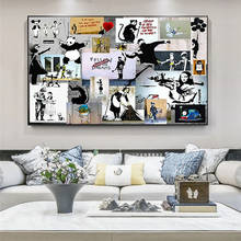 Abstract Banksy Graffiti Canvas Painting Collage Art Famous Paintings Posters and Prints Wall Art Pictures for Living Room Decor 2024 - buy cheap