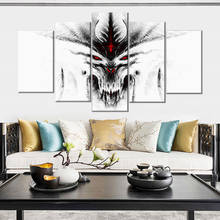 5 piece canvas painting teeth 3 diablo face game HD posters and prints canvas painting for living room Home Decor 2024 - buy cheap