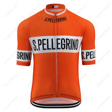 Summer Classic Retro S.PELLEGRINO Cycling Jersey Men Orange Team Bicycle Clothes Road Racing Bike Clothing Ropa Maillot Hombre 2024 - buy cheap
