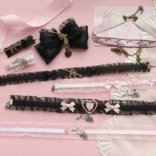 Girl punk black sweet wind pink black love pistol hand made necklace collar hairpin 2024 - buy cheap