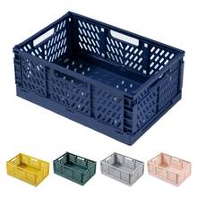 Storage Basket Folding Large Capacity Load Bearing Collapsible Plastic Storage Crate Box for Kitchen 2024 - buy cheap