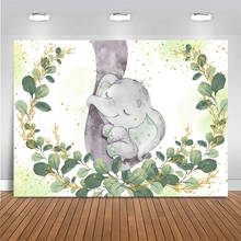 Mocsicka фон для фотосъемки новорожденных с изображением слона листьев джунглей и крещения фон для фотостудии 2024 - купить недорого