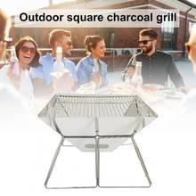 Wood Stove Square Portable Stainless Steel Folding Large Backpacking Stove for Hiking Camping Survival BBQ 2024 - buy cheap