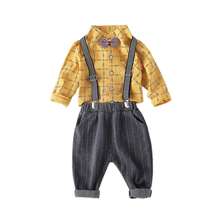 Spring Autumn Baby Clothes Suit Children Boys Plaid Shirt Pants 2Pcs/sets Toddler Casual Cotton Clothing Infant Kids Tracksuits 2024 - buy cheap