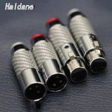 Haldane 4pcs HIFI 3 Pin Carbon Fiber XLR plug Microphone Audio XLR Male and Female Connector for DIY XLR Balanced Cabl 2024 - buy cheap