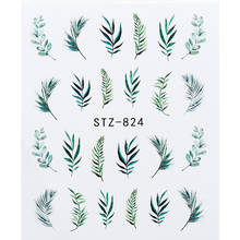 RWTT наклейки для ногтей с водным переводом наклейки листья, цветы, бабочки серии дизайнов дизайн ногтей слайдер Маникюр украшения 2024 - купить недорого