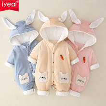 IYEAL Baby Girl Winter Clothes Rabbit Hooded Thick Warm Newborn Baby Snowsuit Romper Infant Boy Outerwear  Jumpsuit Overalls 2024 - buy cheap