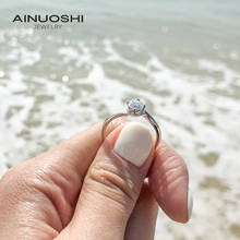 AINUOSHI Classic 925 Sterling Silver Moissanite Rings 0.5ct D color Lab Diamond Simple Anniversary Wedding Ring Jewelry Gifts 2024 - buy cheap