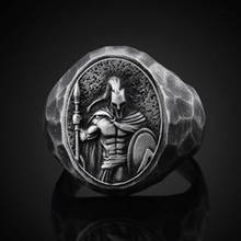FDLK Vintage Guerrero Spartan anillo con diseño de casco para hombres Punk gótico runa nórdica vikinga Guerrero anillos tótem joyas de amuleto venta al por mayor 2024 - compra barato