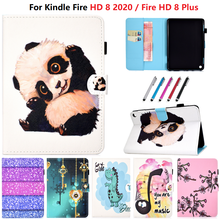 Coque For Amazon HD 8 HD8 Fundas Lovely Panda Flower Leather Case For Amazon Kindle Fire HD8 HD 8 inch 2020 HD 8 Cover Cases Pen 2024 - buy cheap