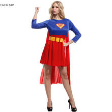 S-M Women Halloween Supergirl Costume Female Super hero Movie Cosplay Carnival Purim parade Masquerade Bar Role play Party dress 2024 - buy cheap