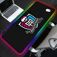 Mousepad alto com riscas rgb x, acessório grande para jogos e teclado 2024 - compre barato