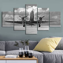 Pinturas abstratas de arte em parede, pinturas decorativas de parede para sala, avião militar, poster artístico 2024 - compre barato