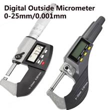 Micrômetro eletrônico digital, micrômetro eletrônico de 0-25mm para medição de calibre de 0.001mm micron, ferramentas de medição do preço mais baixo 2024 - compre barato