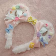 high quality hand-made Lolita Lolita bear ear headband kc headdress sweet bow Harajuku hair accessories 2024 - buy cheap
