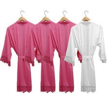 Bridesmaid Robes Rayon Cotton Lace Robes Bride Robes Bride Women Wedding Robe Kimono Bridal Robes Bathrobe Bride Sleepwear White 2024 - buy cheap