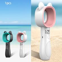 Cute Cat Summer Portable Bladeless Fan Handheld USB Rechargeable Mini Cooler No Leaf Handy Cooling Fan Air Cooler Fans Desktop 2024 - buy cheap