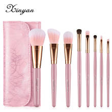 Xinyan-conjunto de pincéis de maquiagem, 8 peças, rosa, sombra, mistura, cosméticos, base, pó, delineador, blush, maquiagem, ferramentas de beleza 2024 - compre barato