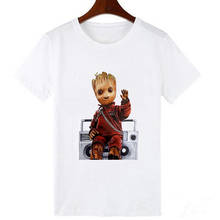 Fashion Women T-Shirt Baby Groot RAPPER Tee Shirt Tumblr Graphic T Shirt Female Tees Camisa Print Unisex Tshirts Dropship 2024 - buy cheap