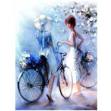 Diy Diamond Painting Bicycle Girls Full Square Round Drill Embroidery Sale 5D Mosaic Needlework Wedding DecorationsZP-2773 2024 - buy cheap