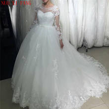 NUOXIFANG Vintage Lace Applique Ball Gown Wedding Dresses 2022 Plus Size Puffy Tulle Princess robe de mariee Vestido De Novia 2024 - buy cheap