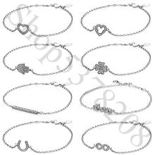 925 Sterling Silver Four-Leaf Clover Infinity Love Heart Fashion Bracelet Fit Pandora Women Bead Charm Bangle Gift DIY Jewelry 2024 - buy cheap