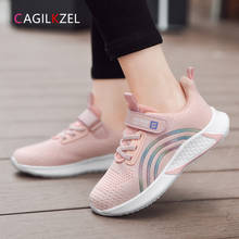 CAGILKZEL 2020 Осенняя детская обувь, дышащая сетчатая детская спортивная обувь для девочек, модные повседневные кроссовки для бега, обувь для девочек 2024 - купить недорого