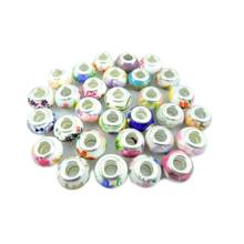Wholesale 50 Pcs/Lot  Mix Color Big Hole Ceramics Charm Beads For European Bracelet Jewelry DIY TT05 2024 - buy cheap