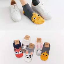 5Pairs/Lot Ankle Socks Summer Women Avocado Cute Cartoon Akita Dog Cotton Breathable Soft Kawaii Short Socks New Creative 35-43 2024 - buy cheap