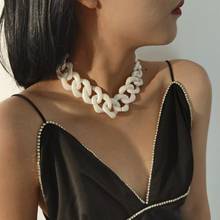 ZiccoWong Hot Selling Big Choker Necklace For Women Simple Fashion Acrylic Chain Link Long Collar Necklaces Pendants Jewelry 2024 - buy cheap