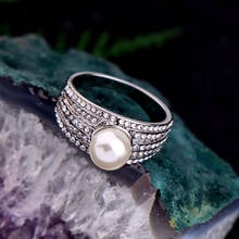 Anillos de boda de cristal de lujo con perlas de imitación para mujer, joyería de compromiso de aniversario, novedad de 2020 2024 - compra barato