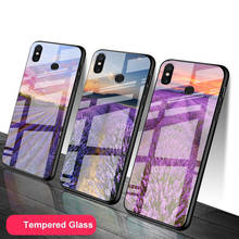 Funda de vidrio templado para teléfono móvil, carcasa con diseño de lavanda, campo púrpura, flor, para Redmi Note 5, 6, 7, 8, 9 Pro, Note8T, Note9S, Redmi8, 9 2024 - compra barato