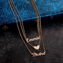 Personalized Custom Name Necklace Stainless Steel Multi-layer Necklaces for Women Customized Classic Heart Nameplate Jewelry 2024 - buy cheap
