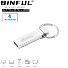 BiNFUL Waterproof metal usb flash drives 4GB 8GB 16GB 32GB 64GB 128GB pendrive флэш-накопители memoria Keychain stick cle Gifts 2024 - buy cheap