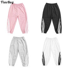 Casual Summer Kids Girls Boys Sport Pants Elastic Waistband Stripes Print Bloomers Harem Loose Trousers For Running Jogging 2024 - buy cheap