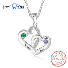 JewelOra Personalized Engraved Name Heart Necklaces for Women 925 Sterling Silver Customize Birthstone Pendants S925 Jewelry 2024 - buy cheap