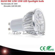Bombillas LED GU10 superbrillantes, 9W, 12W, 15W, 110V, 220V, luz Led para lámpara, Blanco cálido/blanco frío, Base regulable 2024 - compra barato