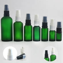 500 x Best selling 100ml natural green frosted glass cosmetic cream lotion pump bottle 5ml 15ml 20ml 30ml 50ml 2024 - buy cheap