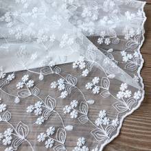 Vestido de novia de boda blanco, 125x100cm, aplique DIY, tocado de novia, bufanda, velo bordado, tela de encaje, parche, cubierta de cortina 2024 - compra barato