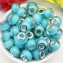 10Pcs New Color Big Hole Round Loose European Beads Charms Fit Pandora Bracelet Bangle Key Chain Cord DIY for Jewelry Making Kit 2024 - buy cheap