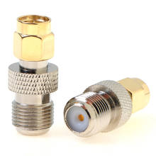 1PCS High Quality F Type Female Jack to SMA Male Plug Straight RF Coaxial Adapter F connector to SMA Convertor gold Tone 2024 - buy cheap