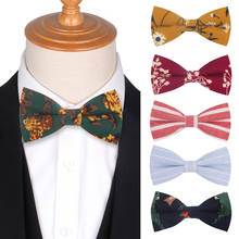 Men Bow Tie Cotton Striped Bowtie For Men Women Adult Floral Bow Ties For Wedding Party Butterfly Suits Cravats Casual Bowties 2024 - buy cheap