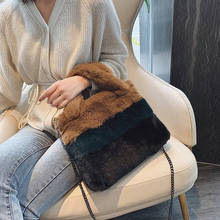 2019 inverno bolsas de pelúcia feminina moda tote bags listra sacos de ombro crossbody sacos para mulher bolsa feminina a1661 2024 - compre barato