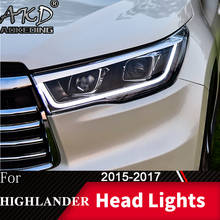 Faro delantero para Toyota Highlander 2015-2017 Kluger, faros antiniebla, luz diurna DRL H7, bombilla LED Bi Xenon, accesorio para coche 2024 - compra barato