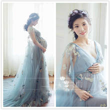 Korean version the tail dress Maternity Photography Props Pregnancy Dress Photography maxi dress For Photo Shoot Pregnant Women 2024 - buy cheap