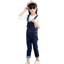 Girls Denim Overalls Autumn Winter Children Clothing Casual Kids Suspender Trousers Girls Solid Kids Jumpsuit Teenage Jeans 2024 - buy cheap