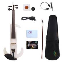 4/4   Electric Violin Hand Full Size Practice Show Maple Wood w/ Headphone black dark red color 2024 - buy cheap